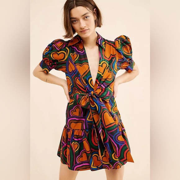 FARM Rio Dresses & Skirts - NWT FARM Rio Short-Sleeve Bow-Front Mini Dress